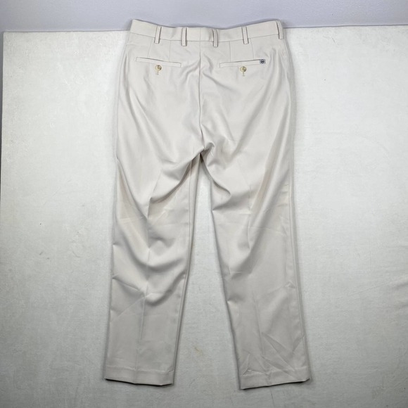 Peter Millar Cream Durham High Drape Performance Golf Trouser Work Attire-34x30 - Picture 2 of 6